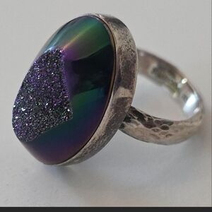 Sterling Silver Starborn Peacock Druzy